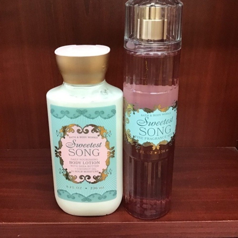 Bath and Body Works Sweetest Song Body Lotion Fine Fragrance Mist Set